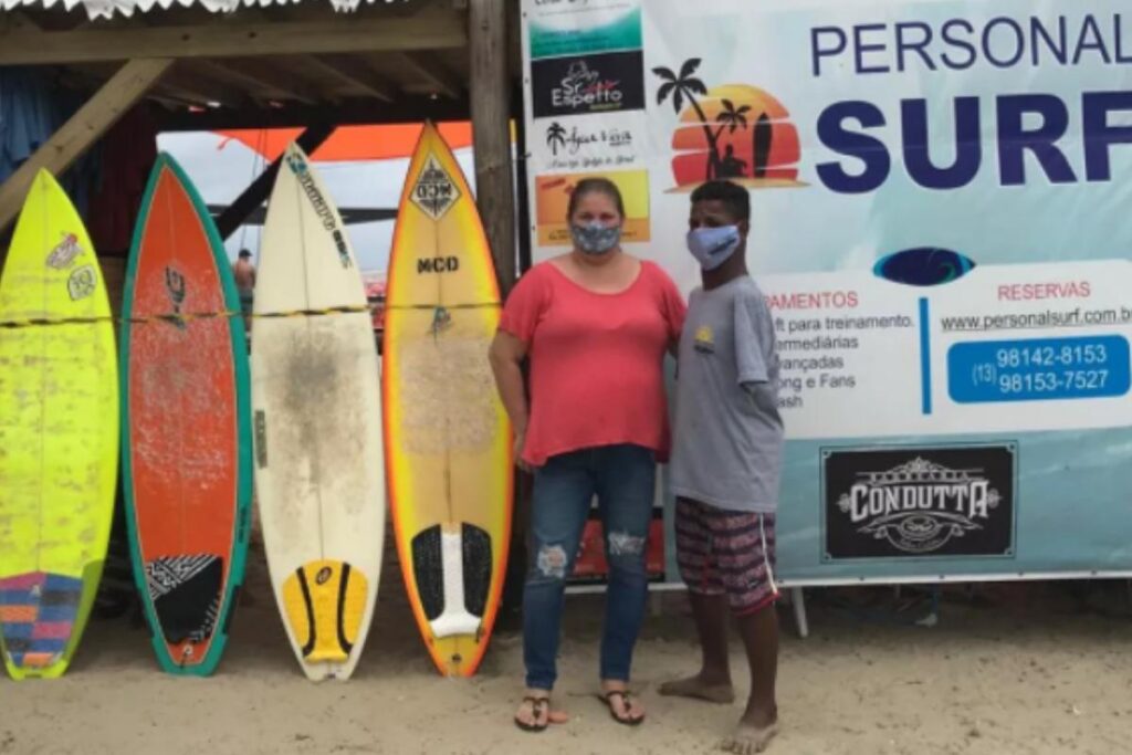 Os instrutores de Richard se impressionaram com a sua determinação em cima da prancha