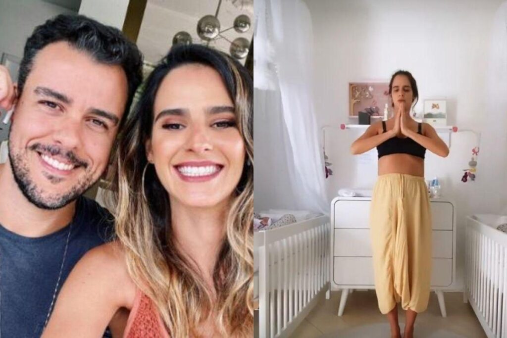 Marcella Fogaça surge praticando ioga com as filhas