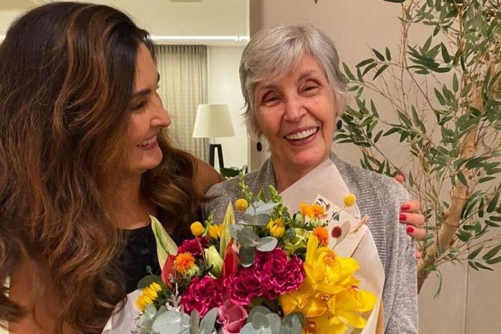 Fátima Bernardes comemora aniversário da mãe