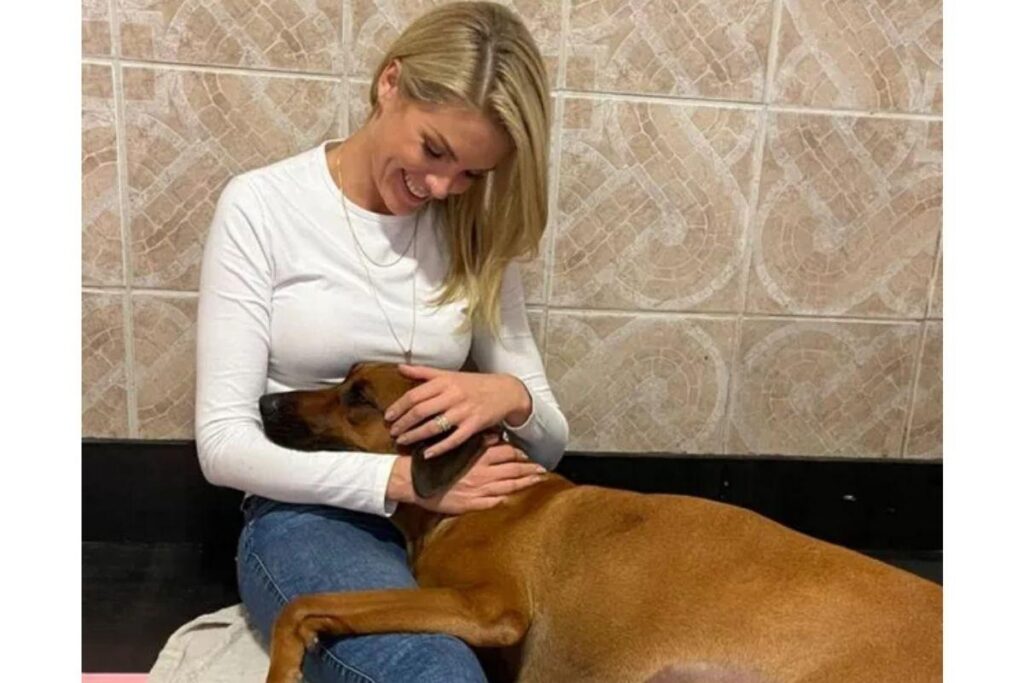 Ana Hickmann dorme com cadela após parir 17 filhotes: “Criar por amor”