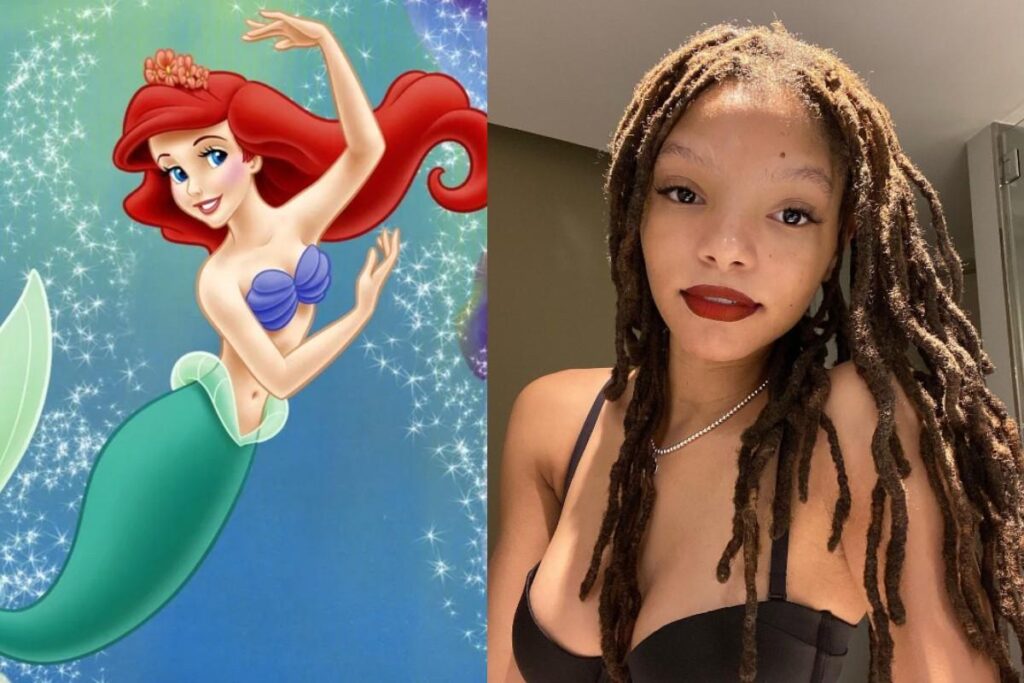 Halle Bailey foi vista pela primeira vez como Ariel, personagem que irá interpretar no live-action de A Pequena Sereia