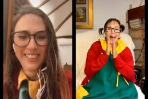 Xuxa fez uma participação especial na live de Tata Werneck e a atriz de Chiquinha