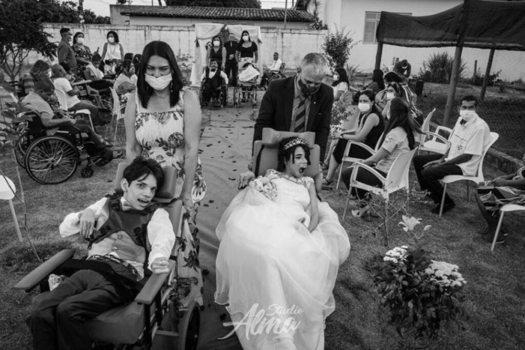 O casamento aconteceu em um lar de idosos em Linhares, no Espírito Santo