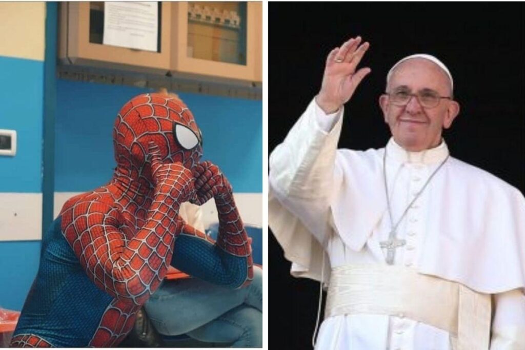 Mattia Villardita, italiano de 27 anos usa diferentes fantasias para visitar crianças em hospitais