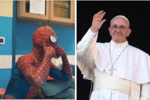 Mattia Villardita, italiano de 27 anos usa diferentes fantasias para visitar crianças em hospitais