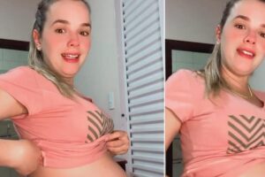 Thaeme contou um pouco sobre essa fase final da gravidez nos Stories