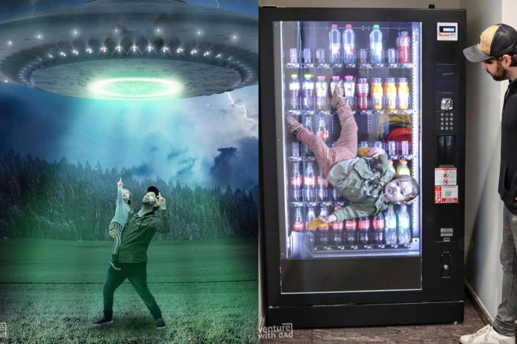 Ele já levou a filha até as alturas!