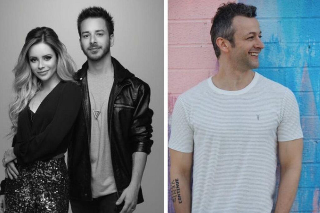 Em família! Sandy, Junior e Lucas Lima recebem vacina da covid-19 juntos