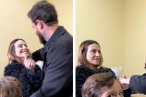 Gael estava claramente muito feliz com o casamento do pai!