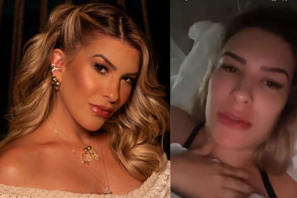 Lore Improta contou que teve uma noite de sono difícil por causa dos movimentos da filha na barriga