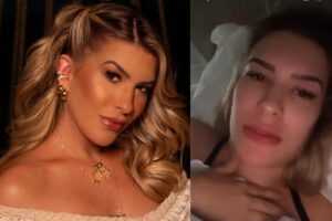 Lore Improta contou que teve uma noite de sono difícil por causa dos movimentos da filha na barriga