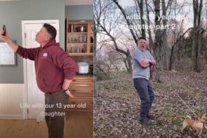 Pai imita filha de 13 anos em vídeos hilários