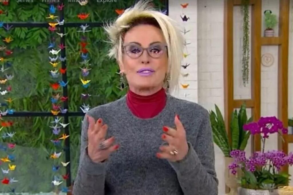 Ana Maria Braga recebeu flores quando chegou ao estúdio