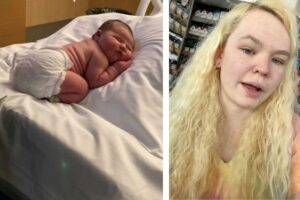 A menina nasceu com 5 quilos de um parto normal