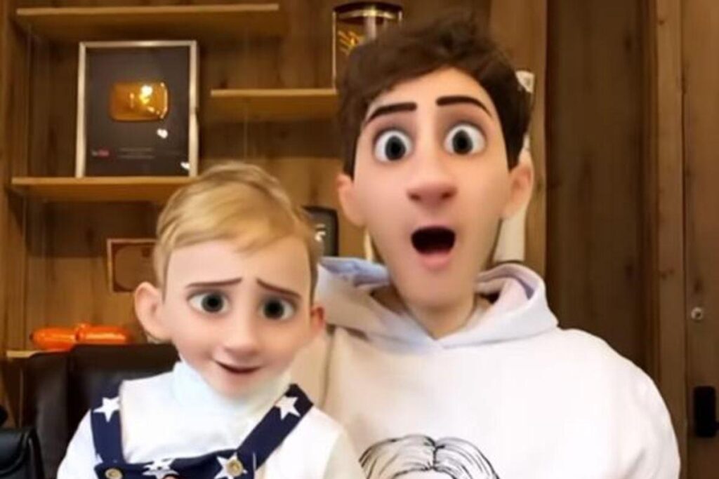 Christian Figueiredo e Gael se divertiram com o filtro