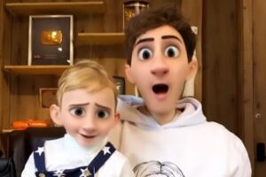 Christian Figueiredo e Gael se divertiram com o filtro