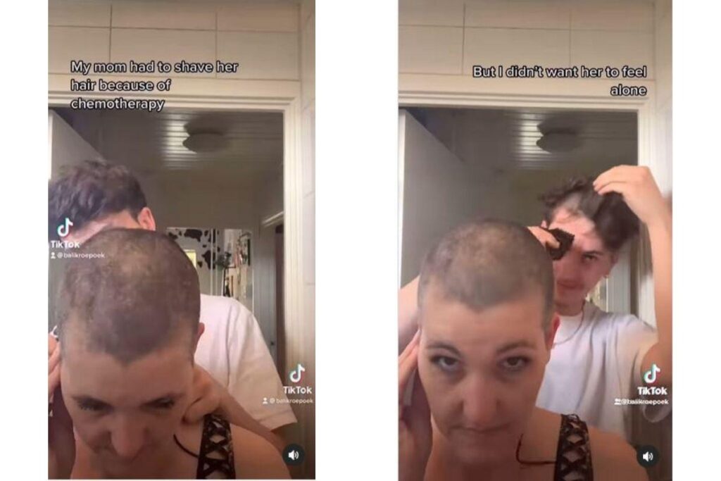 Foto Tycho com sua mãe diagnosticada com cancêr de mama