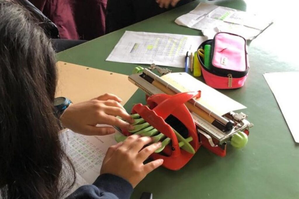 Os colegas aprenderam juntos o sistema tátil