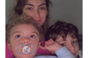 Mariana Uhlmann e os filhos