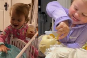 Parker Eckstein dormindo tranquilamente com a melhor amiga