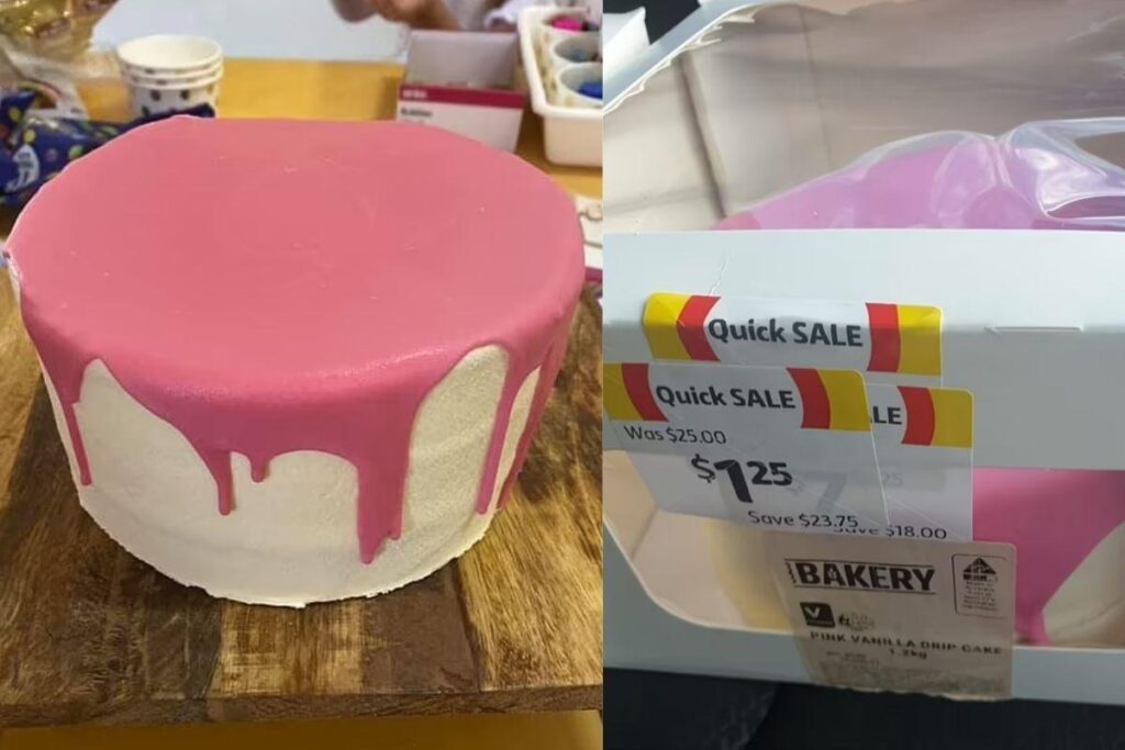 Era um bolo pronto de supermercado