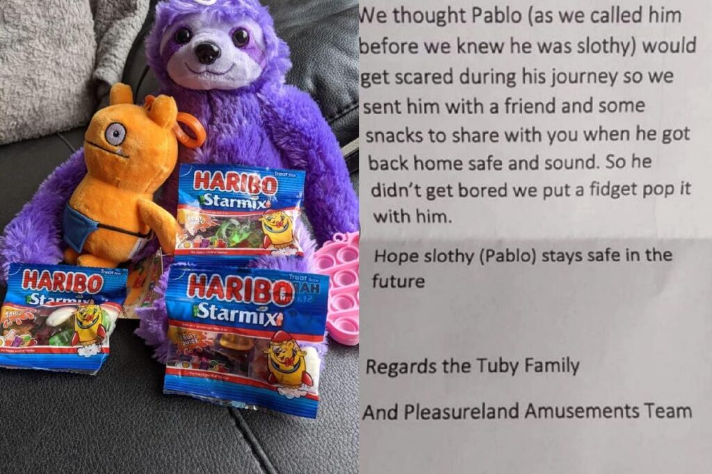 Os achados e perdidos devolveram o brinquedo de Blake com surpresas e um lindo recado