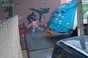 Coletor de lixo salva criança