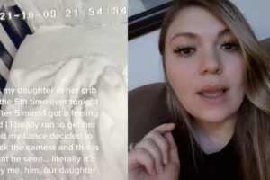 A mãe narrou ter visto pernas saindo do berço da filha