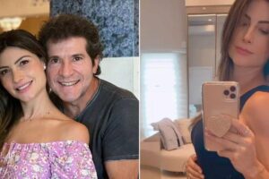 Aline exibiu a barriga para os seguidores