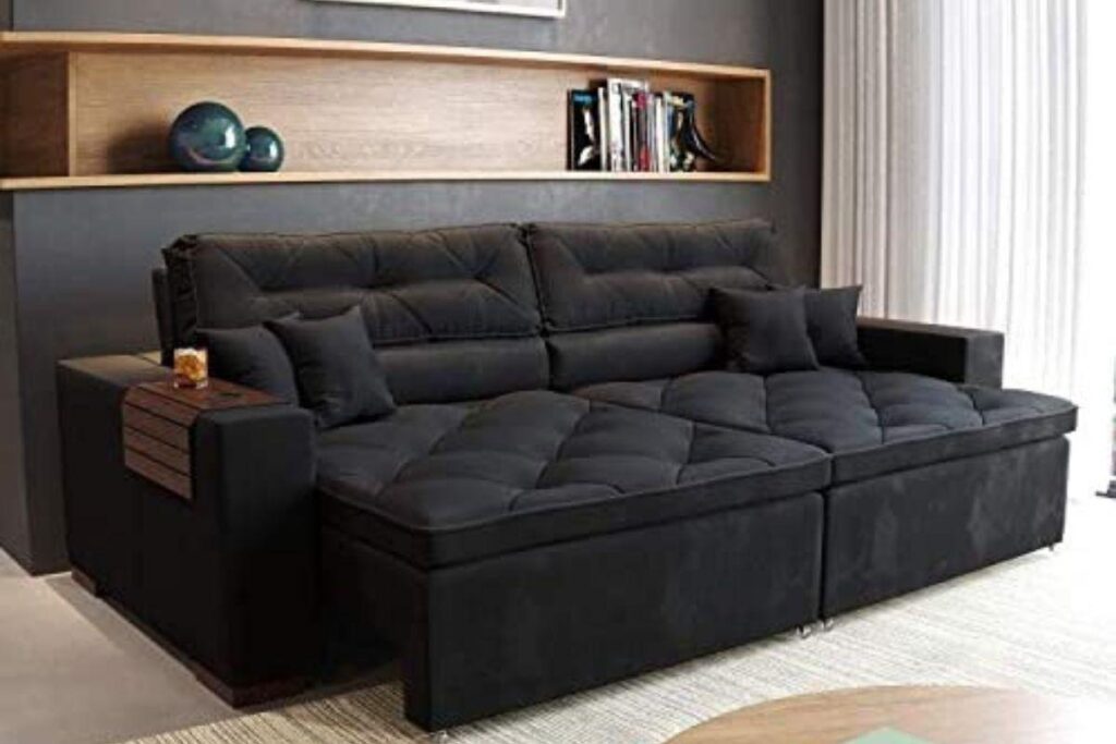 Sofá Prime 5 lugares, Retrátil e Reclinável com Molas, Yescasa