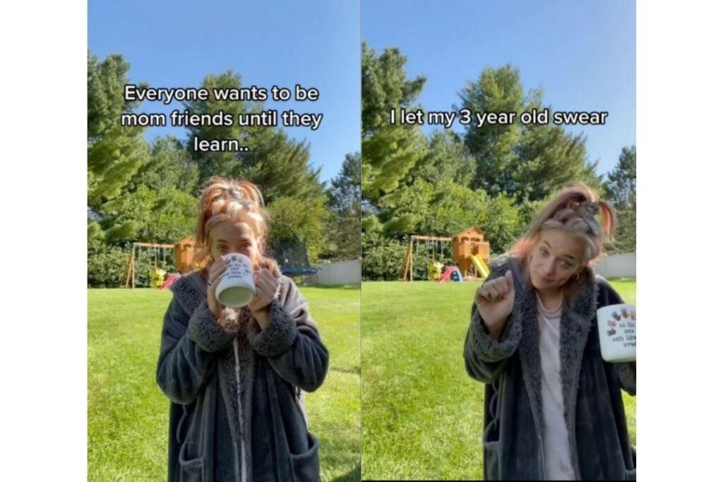 Chelsey contou no vídeo que não repreende os filhos por falarem palavrão e sim ensina eles quando devem usar
