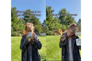 Chelsey contou no vídeo que não repreende os filhos por falarem palavrão e sim ensina eles quando devem usar