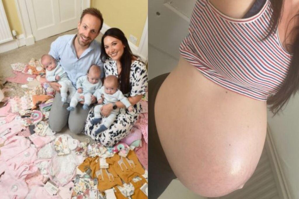 Grávida descobre que está grávida de três meninos após comprar roupas para meninas