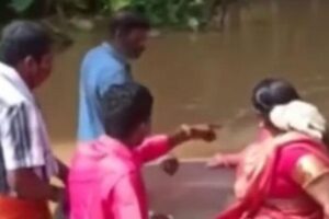 Os noivos tiveram que improvisar para conseguir ir ao casamento