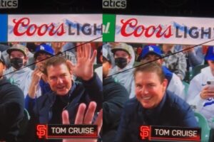 Tom Cruise tirou fotos com vários fãs e conversou com o ator Danny Glover