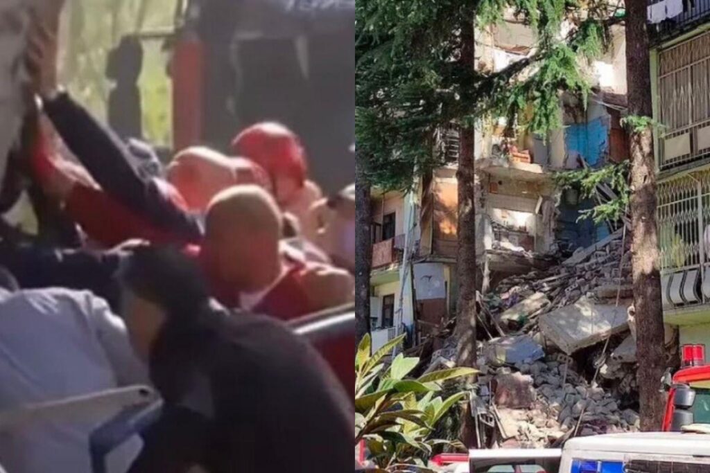 Criança é resgatada com vida de prédio desmoronado