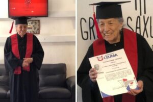 A família toda comemorou a conquista