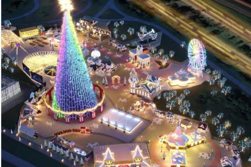 Projeção 3D da primeira programação de Natal do Parque Villa-Lobos