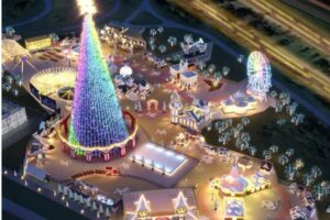 Projeção 3D da primeira programação de Natal do Parque Villa-Lobos