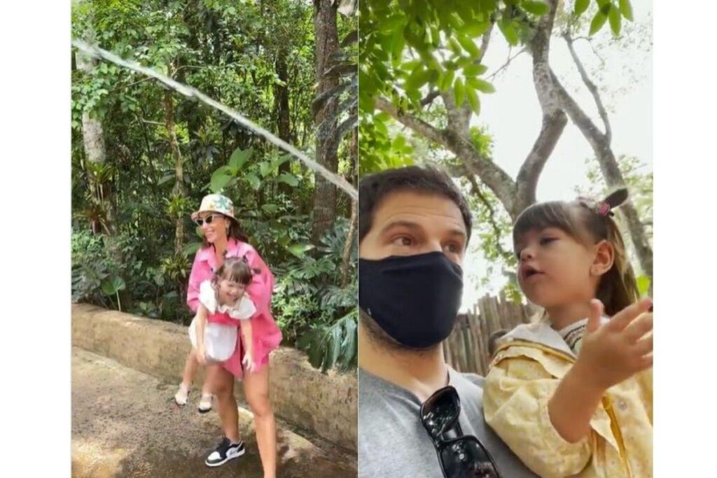 Passeio ao zoológico em família