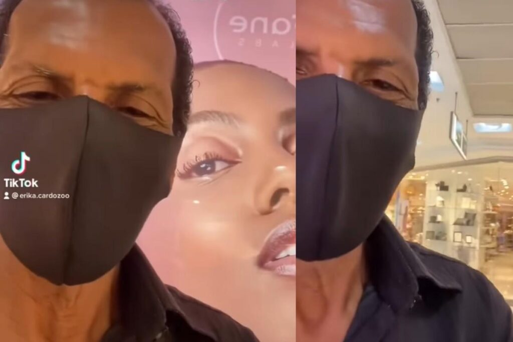 Érika Cardozo mostrou um vídeo da reação do pai ao ver fotos dela no Shopping