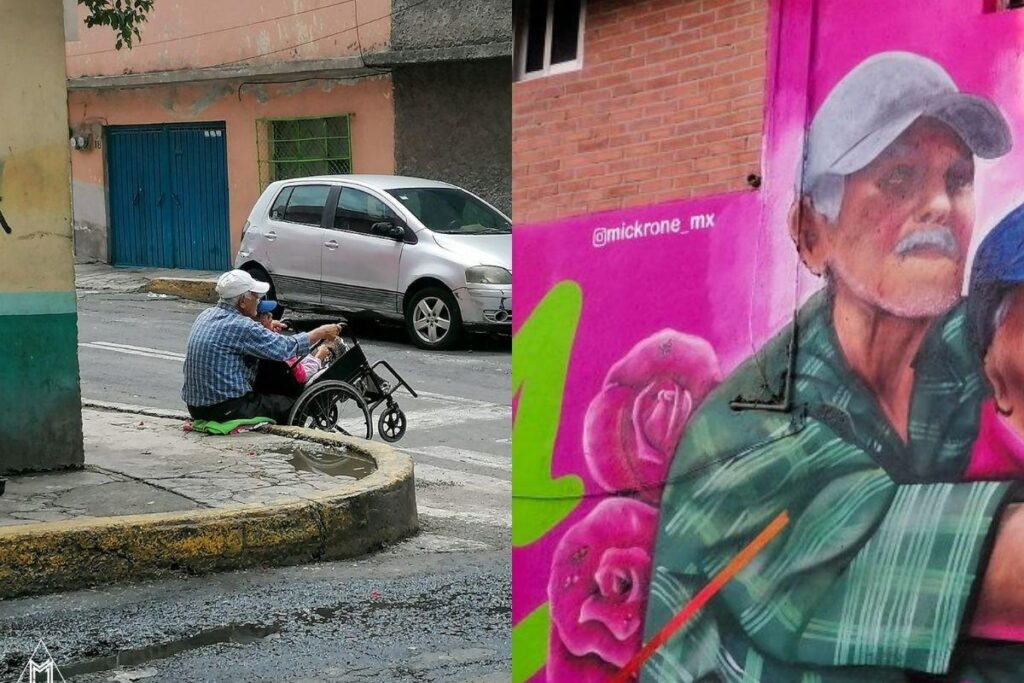 Pedro Peña homenageou o casal de idosos com uma linda arte