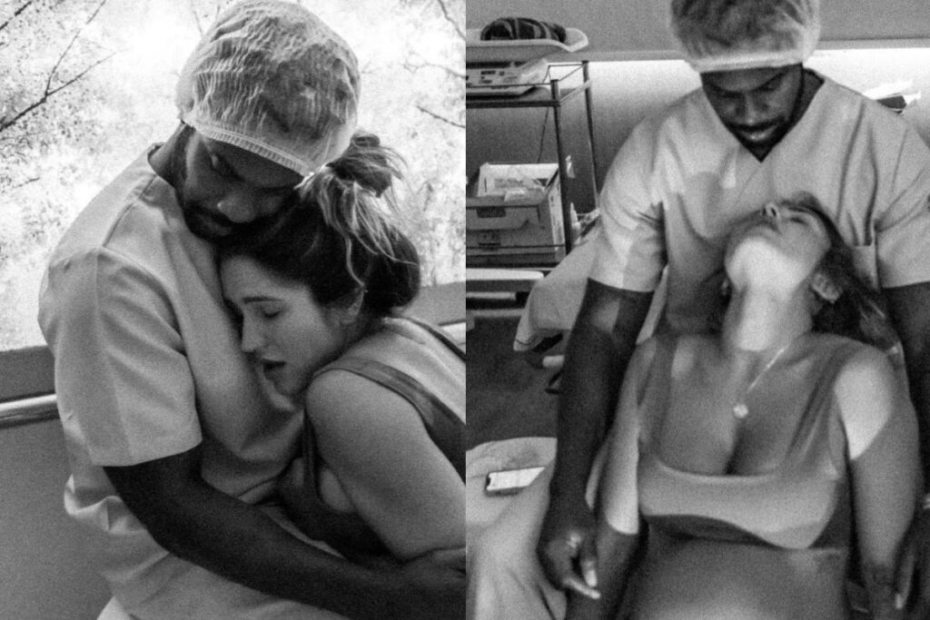 Rafael Zulu também compartilhou alguns momentos do parto de Kalu