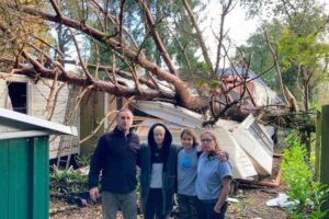 A árvore destruiu tudo do trailer