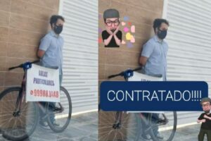 Professor que pediu emprego na rua em cartaz é contratado