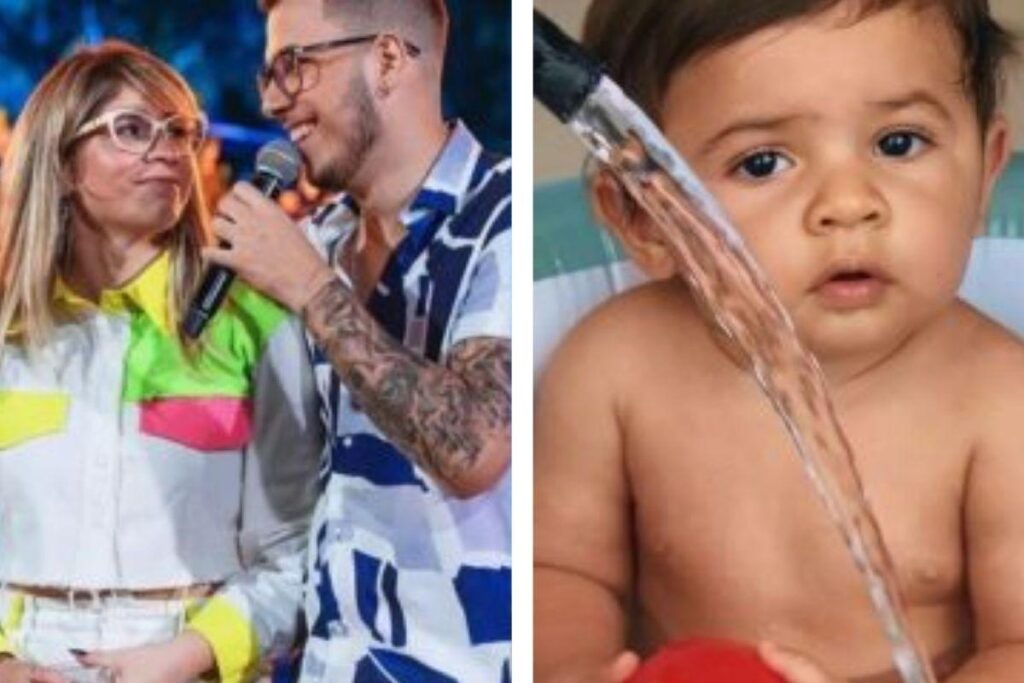 Leo apareceu cantando no colo do tio