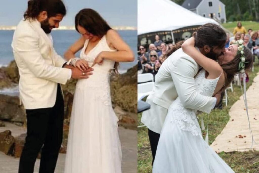 Kelly escreveu uma mensagem em braile no vestido de noiva para Antony