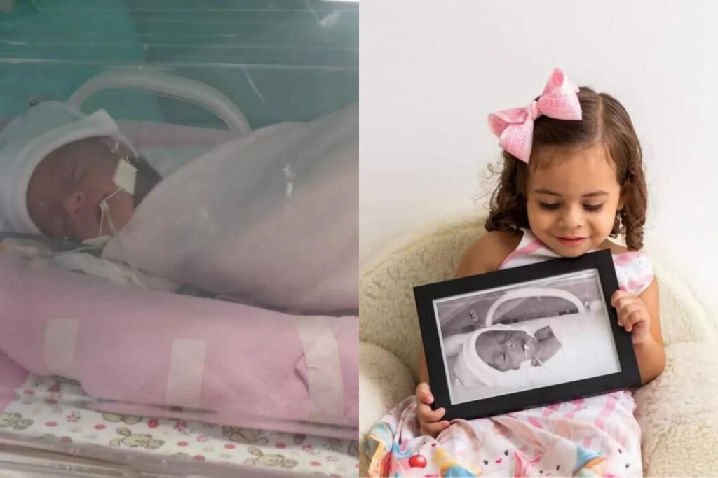 Mãe relembra prematuridade da filha