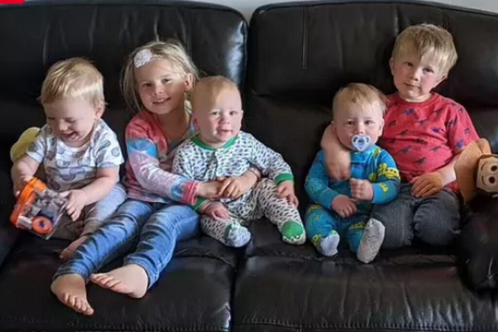 Mãe tem cinco filhos em três anos