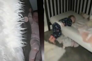 Uma menina de 2 anos viralizou em um vídeo com diferentes posições para dormir